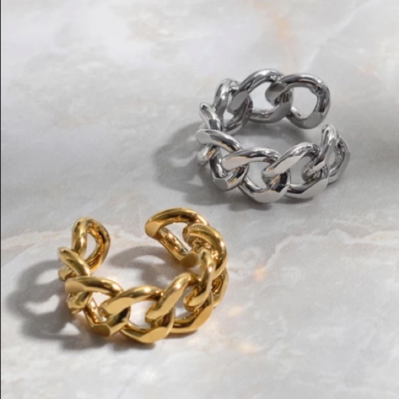 ⛓Minimalist ring gold plated chain ring - Picture 6 of 6